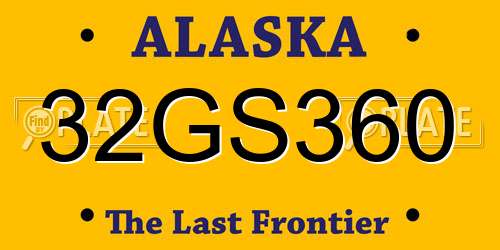 32GS360 Alaska License Plate
