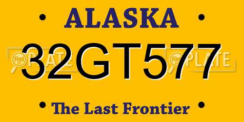 32GT577 Alaska License Plate
