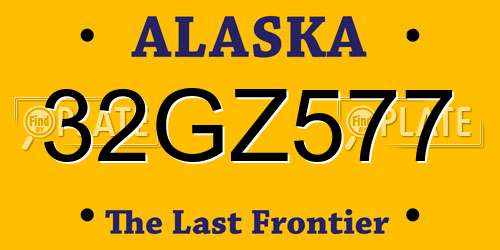32GZ577 Alaska License Plate