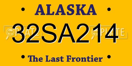 32SA214 Alaska License Plate