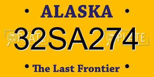 32SA274 Alaska License Plate