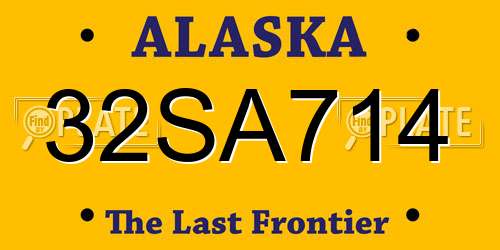 32SA714 Alaska License Plate