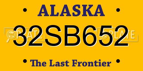 32SB652 Alaska License Plate