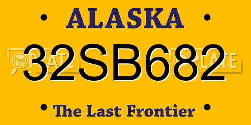 32SB682 Alaska License Plate