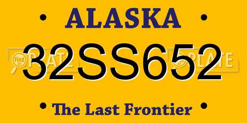 32SS652 Alaska License Plate