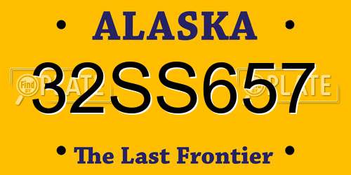 32SS657 Alaska License Plate