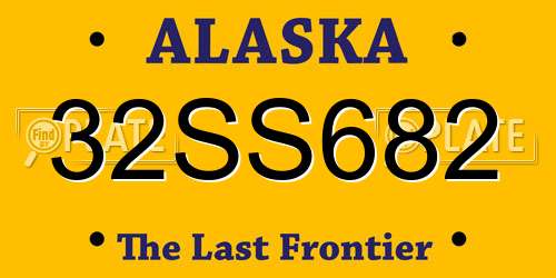 32SS682 Alaska License Plate