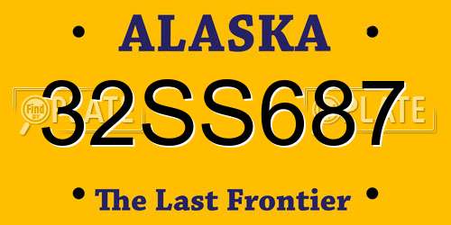 32SS687 Alaska License Plate