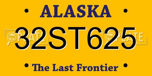 32ST625 Alaska License Plate