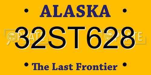 32ST628 Alaska License Plate