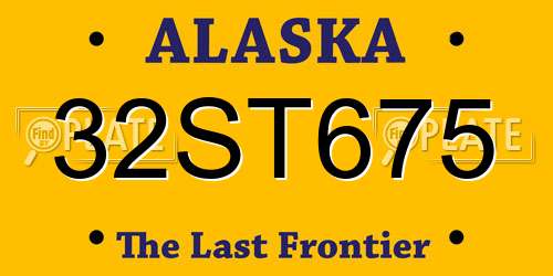 32ST675 Alaska License Plate