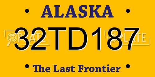 32TD187 Alaska License Plate