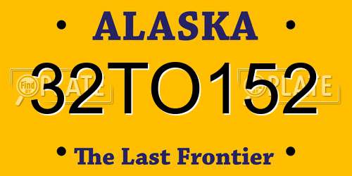 32TO152 Alaska License Plate