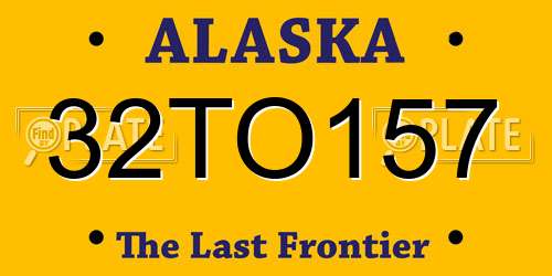32TO157 Alaska License Plate