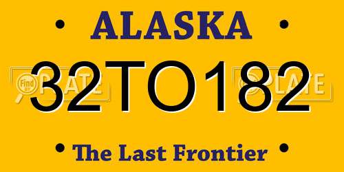 32TO182 Alaska License Plate