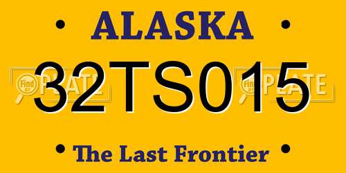 32TS015 Alaska License Plate