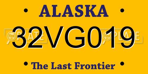 32VG019 Alaska License Plate