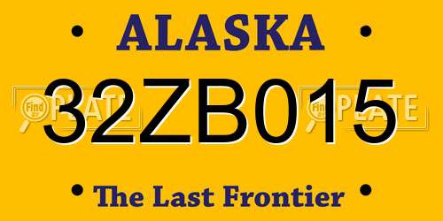 32ZB015 Alaska License Plate