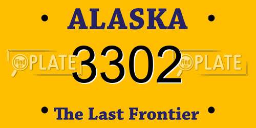 3302 Alaska License Plate