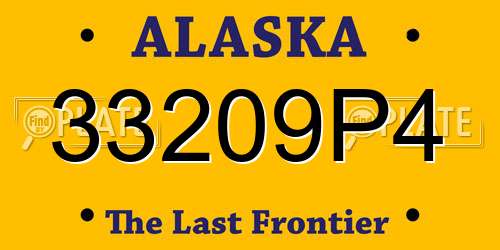 33209P4 Alaska License Plate