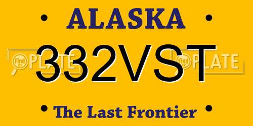 332VST Alaska License Plate