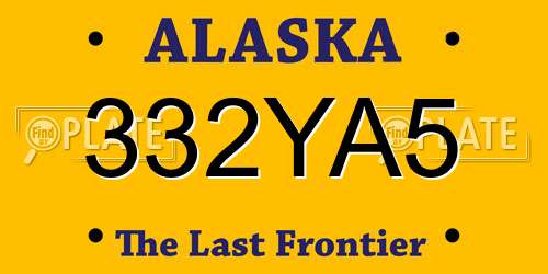 332YA5 Alaska License Plate