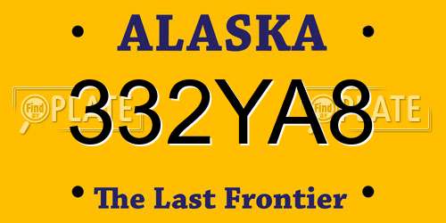 332YA8 Alaska License Plate