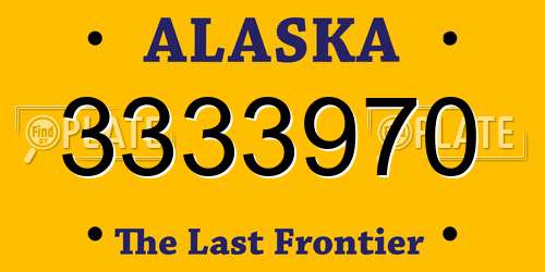 3333970 Alaska License Plate