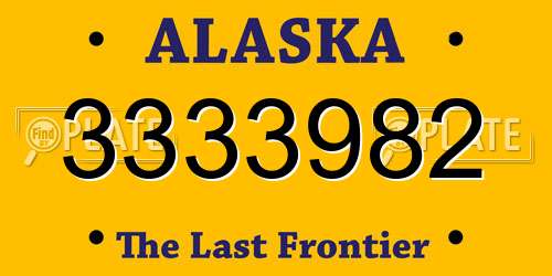 3333982 Alaska License Plate