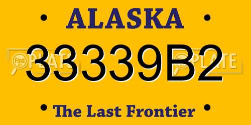 33339B2 Alaska License Plate