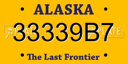 33339B7 Alaska License Plate