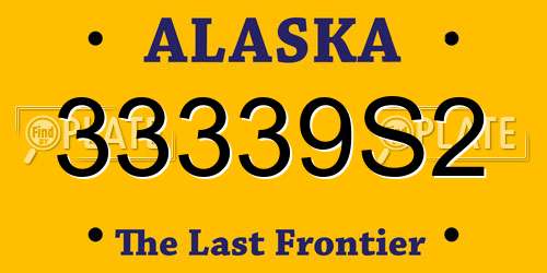 33339S2 Alaska License Plate