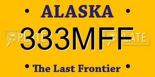 333MFF Alaska License Plate