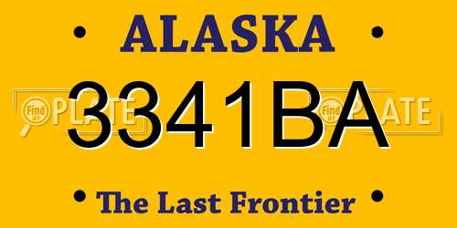 3341BA Alaska License Plate