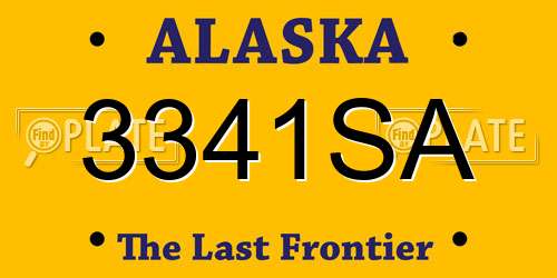 3341SA Alaska License Plate