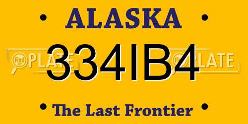 334IB4 Alaska License Plate