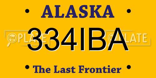 334IBA Alaska License Plate