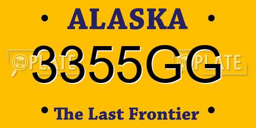 3355GG Alaska License Plate