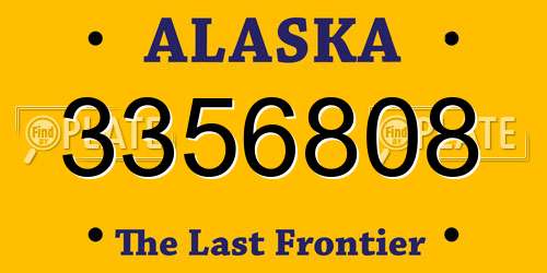 3356808 Alaska License Plate