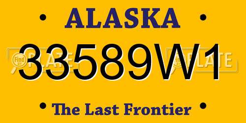 33589W1 Alaska License Plate