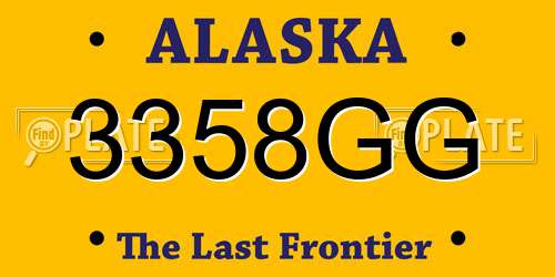 3358GG Alaska License Plate