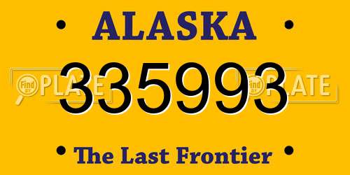 335993 Alaska License Plate