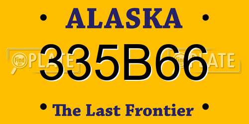 335B66 Alaska License Plate