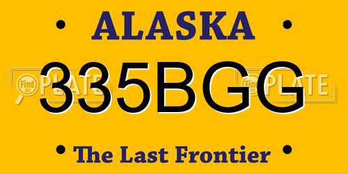 335BGG Alaska License Plate