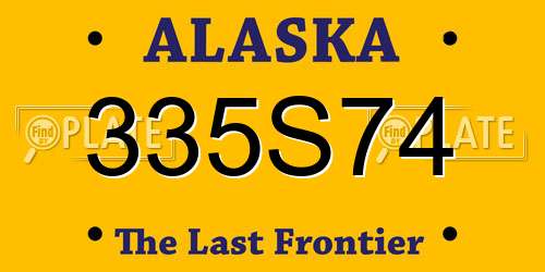 335S74 Alaska License Plate