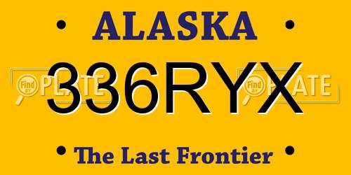 336RYX Alaska License Plate