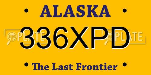 336XPD Alaska License Plate