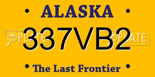 337VB2 Alaska License Plate