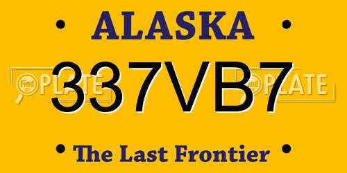 337VB7 Alaska License Plate