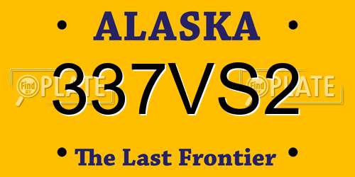 337VS2 Alaska License Plate